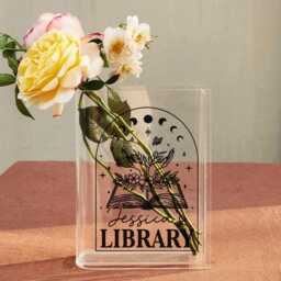 Book Lover Vase, Personalized Shaped Flower Vase For Readers, Acrylic Witchy Reader Decor, Dark Academia Style - thumbnail 2
