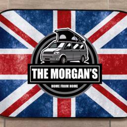 Personalised Camper Van Mat - Pop Top Motorhome Union Jack Door 44cm X 32cm Indoor Use - thumbnail 3