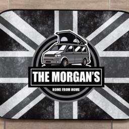 Personalised Camper Van Mat - Pop Top Motorhome Union Jack Door 44cm X 32cm Indoor Use - thumbnail 4