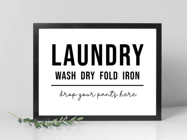 Laundry Print - Home Utility Washing Tumble Wall Gift Bespoke Poster A5 A4 A3 Framed - image 1