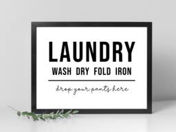 Laundry Print - Home Utility Washing Tumble Wall Gift Bespoke Poster A5 A4 A3 Framed - thumbnail 1