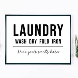 Laundry Print - Home Utility Washing Tumble Wall Gift Bespoke Poster A5 A4 A3 Framed - thumbnail 3