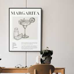Cocktail Making - Margarita Poster Home Bar, Modern Decor, Cool Cocktail Print, Kitchen Wall Art, Lover Gift - thumbnail 2