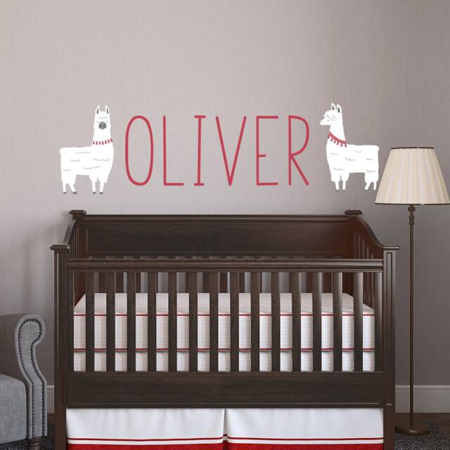 Personalized Llama Wall Decal Children's Name Nursery Vinyl Animal Boy Girl Kids Room Custom Decor Child 425 - image 1