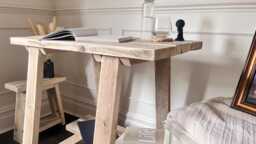Reclaimed Wood Desk - Rustic Wooden Writing - Volaris