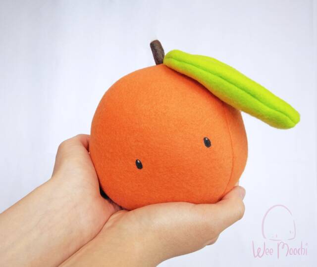 Novelty Orange Plush Fleece Fruit Pillow - image 1