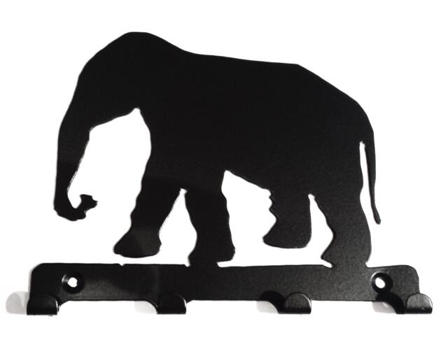 Elephant Silhouette Key Hook Rack - Metal Wall Art