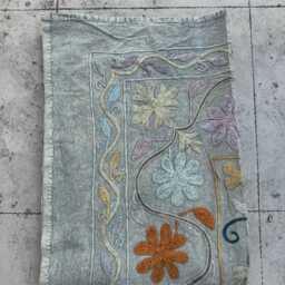 Authentic Cotton Suzani Hand-Embroidered Quilt, Vintage-Inspired Floral Pattern, Bohemian Artisan Bedspread - thumbnail 4