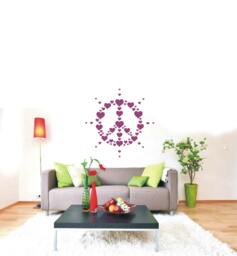 Hearts Peace Hippie Symbol Decal 60's Sign Wall Vinyl Adhesive Sticker Psychedelic Free Love Revolution - thumbnail 1