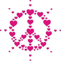 Hearts Peace Hippie Symbol Decal 60's Sign Wall Vinyl Adhesive Sticker Psychedelic Free Love Revolution - thumbnail 2
