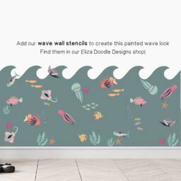 Ocean Wall Stickers 54 Sea Life Decals, Nursery Mural - thumbnail 2