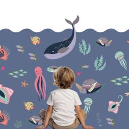 Ocean Wall Stickers 54 Sea Life Decals, Nursery Mural - thumbnail 3