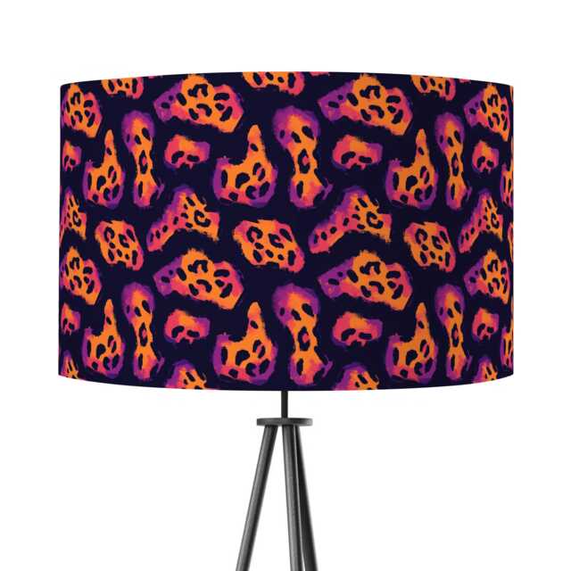 Lampshade Animal Leopard Print Velvet - Pink Purple Drum Lamp Shade 25cm 30cm 35cm 40cm 45cm Table Lamp Shade, Ceiling Lamp, Pendant - image 1