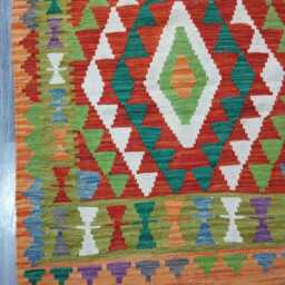 Classic Runner Rug, Handmade Artisan Afghan Turkish Scandinavian Navajo Bohemian Wool Flatweave Multicolour Kilim Rug 194x84 cm - thumbnail 4