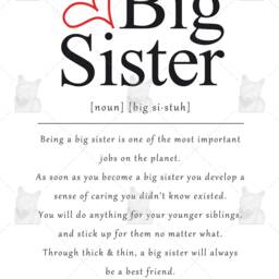 Big Sister Definition Art Print, Big Gift, Announcement To Be Appreciation Sis - thumbnail 2