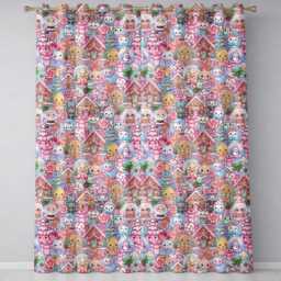 Cute Kawaii Christmas Gingerbread Snowman Candy Gift Seamless Pattern Readymade Eyelet Ring Top Thermal 100% Blackout Curtains - thumbnail 2