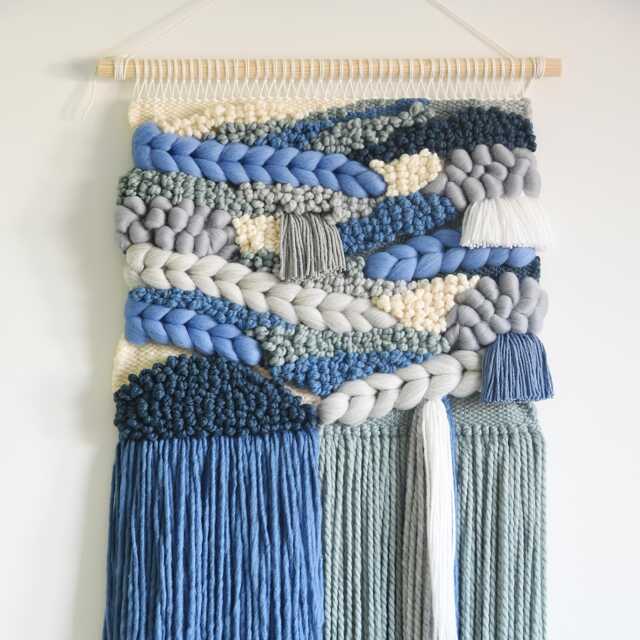 Large Handwoven Wall Hanging Wool Tapestry, Boho Home Decor - image 1