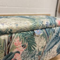 Coffee Table Footstool With Storage Ottoman in Luxury Tropical Floral Print - thumbnail 2
