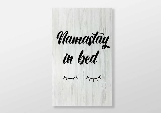 Namastay in Bed Wood Sign Farmhouse Bedroom Wall Art - image 1