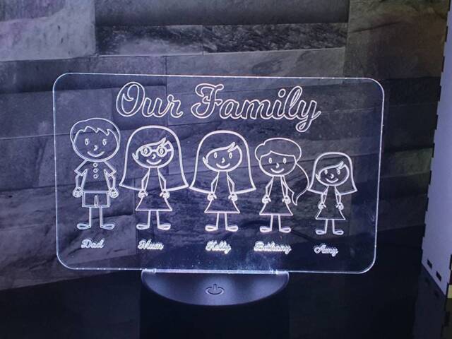 Personalized Family Led Night Light Custom Desk Lamp - image 1
