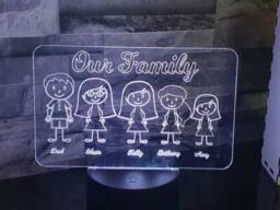 Personalized Family Led Night Light Custom Desk Lamp