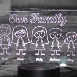 Personalized Family Led Night Light Custom Desk Lamp - thumbnail 2