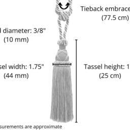 "D??copro Curtain & Drapery Tassel Tieback, Length 10"" - 25cm, Spread 30" - thumbnail 3