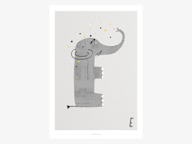 Poster Mural/Abc Kids E Poster, Animal Alphabet, Letters, Children's Room Wall Decoration Room, Art Print, As A Gift - image 1