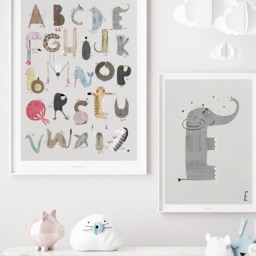 Poster Mural/Abc Kids E Poster, Animal Alphabet, Letters, Children's Room Wall Decoration Room, Art Print, As A Gift - thumbnail 3