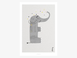 Poster Mural/Abc Kids E Poster, Animal Alphabet, Letters, Children's Room Wall Decoration Room, Art Print, As A Gift - thumbnail 1
