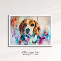 Beagle Abstract Oil Painting Framed Print & Canvas Large Sizes Wall Art Poster Pet Luxury Home Decor Interior Dog Lover Gift Idea - thumbnail 3