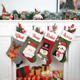 Christmas Stocking Personalized Stockings Family Monogram 3D Gifts Decor
