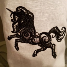 Utensilo Light Bag Vase Cover Unicorn Embroidered Linen Lace Halloween - thumbnail 3