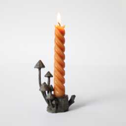 Mushroom Candle Holder - Rustic Woodland Tree Stump Fungi - thumbnail 1