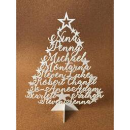 Personalized Christmas Tree - Laser Cut Family Ornament With Custom Names Holiday Home Decoration - thumbnail 1