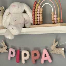 Nursery Felt Decor, Name Garland, Personalised Bunting, Sign, Baby Gift, Banner, Nursery Shower, Kids Room Decor - thumbnail 3