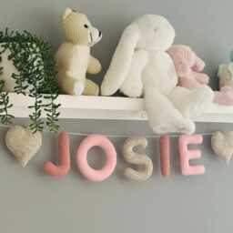 Nursery Felt Decor, Name Garland, Personalised Bunting, Sign, Baby Gift, Banner, Nursery Shower, Kids Room Decor - thumbnail 2