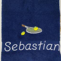 Towel Bath Guest 500 G/Meter Personalized Sport 07 Tennis Badminton Squash Racket Name Embroidery Fitness - thumbnail 2