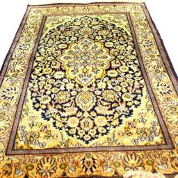 Traditional Luxury Handmade Silk On Cotton Rug, Handwoven Persian Design Home Decorative Rug, 4x2.5 Sq.ft Size - thumbnail 3