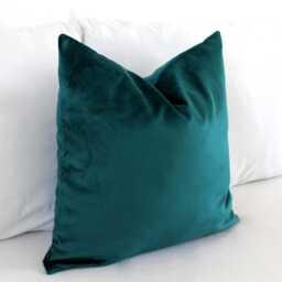 Deep Teal Velvet Pillow Cover - Patina Blue Green Cushion Luxury Jewel Tone Lumbar & Square - thumbnail 2