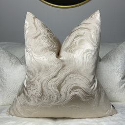 Luxury Cushion Cover Pillow Sham Marble Effect Buttermilk Colour Designer Fabric Handmade in UK Home Decor - thumbnail 1