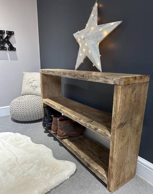Beautiful Rustic Wooden Shoe Rack - image 1
