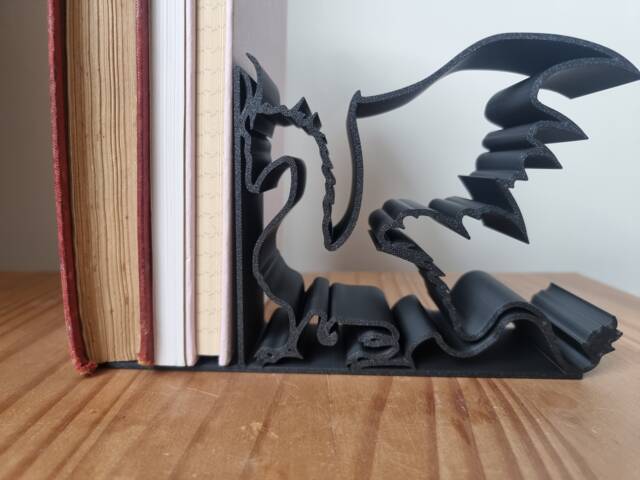 Dragon Book Ends - Sculpture Figures With Wings Gift For A Reader/Librarian - Home Decoration Bookshelf Statue Decor Idea - image 1