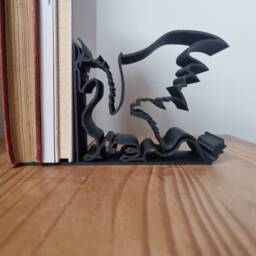 Dragon Book Ends - Sculpture Figures With Wings Gift For A Reader/Librarian - Home Decoration Bookshelf Statue Decor Idea - thumbnail 2