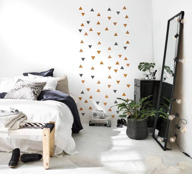 Triangle Wall Stickers, Decal Triangles Set-Sizes Vary From 2'' - 5cm To 4'' - 10cm, Art, Decor Kids-Room & Home - image 1