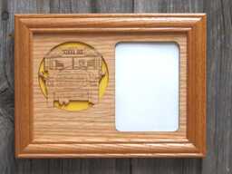 School Bus Picture Frame - 5x7 Hold 3x4 Photo Driver Gift, Occupations Frame, Retirement Back To - thumbnail 1
