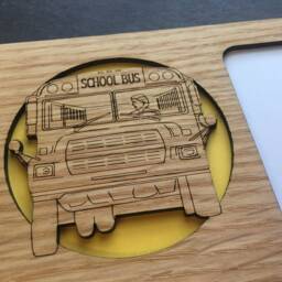 School Bus Picture Frame - 5x7 Hold 3x4 Photo Driver Gift, Occupations Frame, Retirement Back To - thumbnail 3