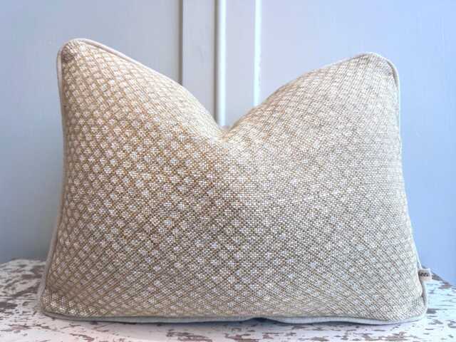 Cushions Made in Fermoie Figured Beige Linen Cushion Pillow Throw Cover - image 1