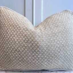 Cushions Made in Fermoie Figured Beige Linen Cushion Pillow Throw Cover - thumbnail 2