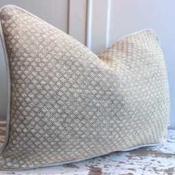 Cushions Made in Fermoie Figured Beige Linen Cushion Pillow Throw Cover - thumbnail 3